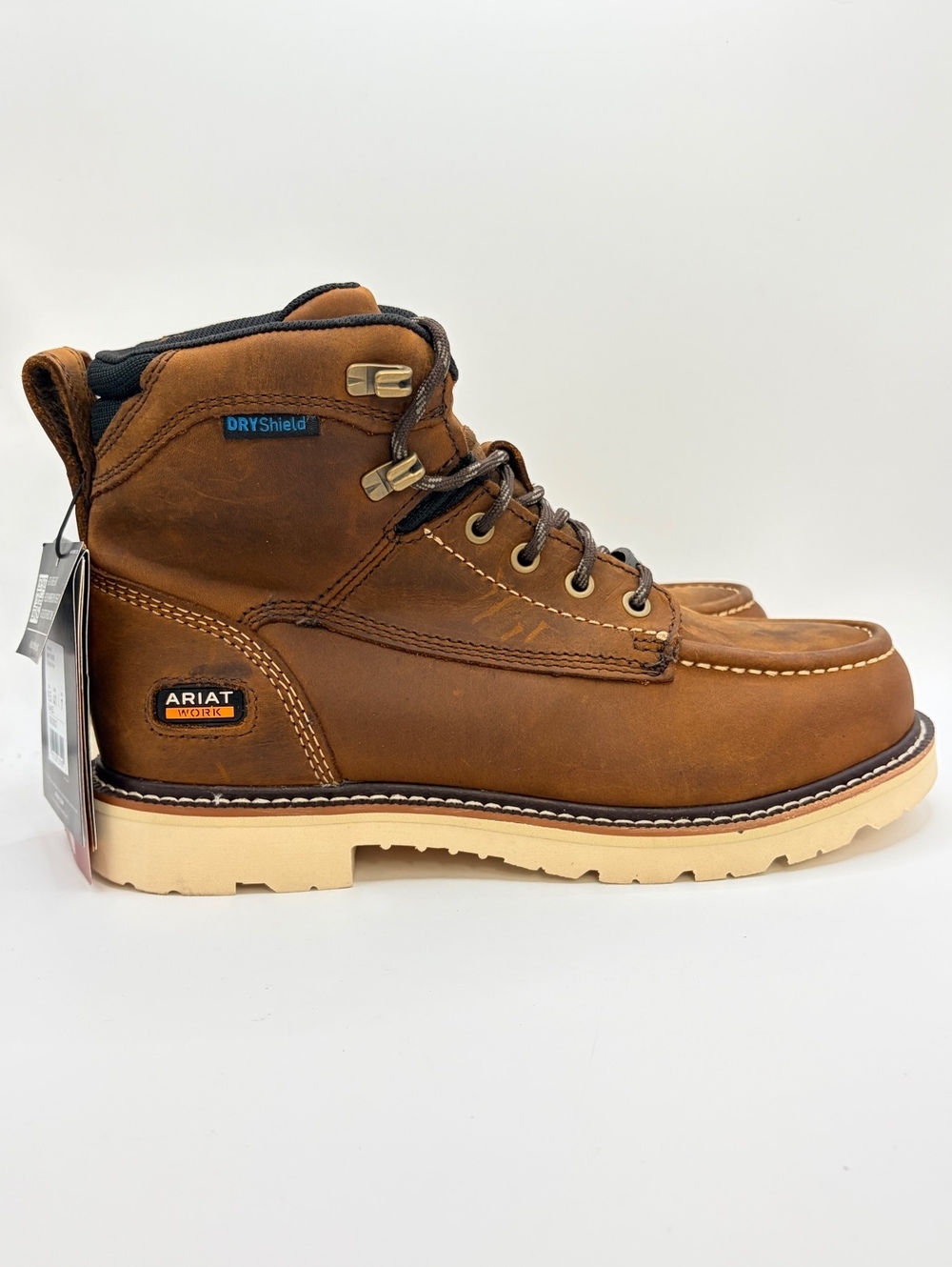 Ariat Rebar Brown Leather Work Boots Size 9.5 US Men's Waterproof with Durable T